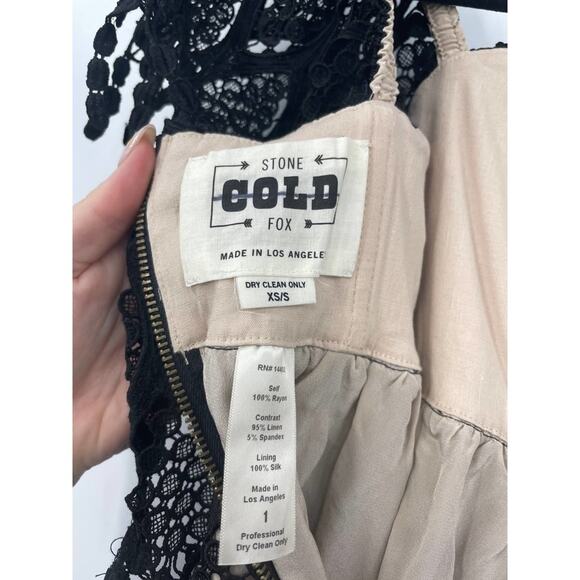 Stone Cold Fox Dress Womens Size XS/S Iowa Off The Shoulder Black Lace Overlay - Picture 7 of 7